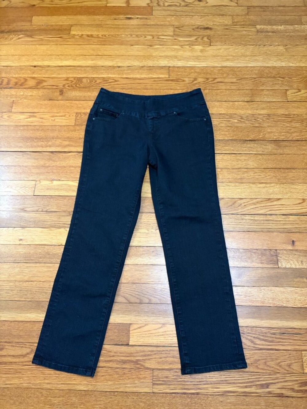 Jag Jeans Womens Size 12S SHORT Blue Dark Wash Pull On High Rise Straight Leg